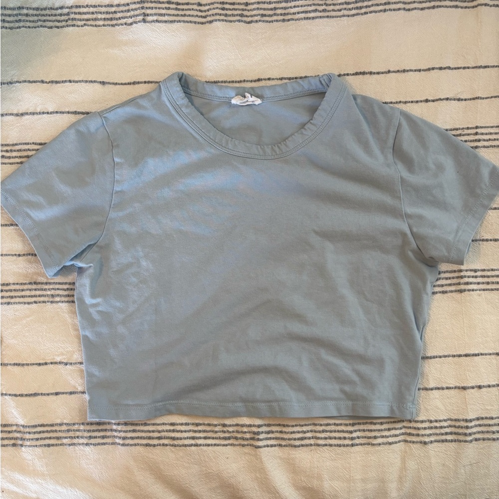 Cotton On Light Blue Cropped Tee